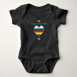 Daddy und Papa Rainbow Heart Baby Bodysuit Strampler