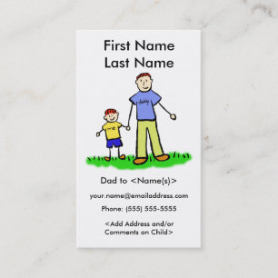 Daddy und Son Custom Foto Calling Playdate Cards Telefonnummerkarte