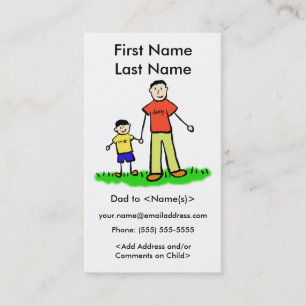 Daddy und Son Custom Foto rufen Playdate Cards Telefonnummerkarte