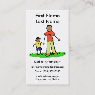 Daddy und Son Custom Foto rufen Playdate Cards Telefonnummerkarte