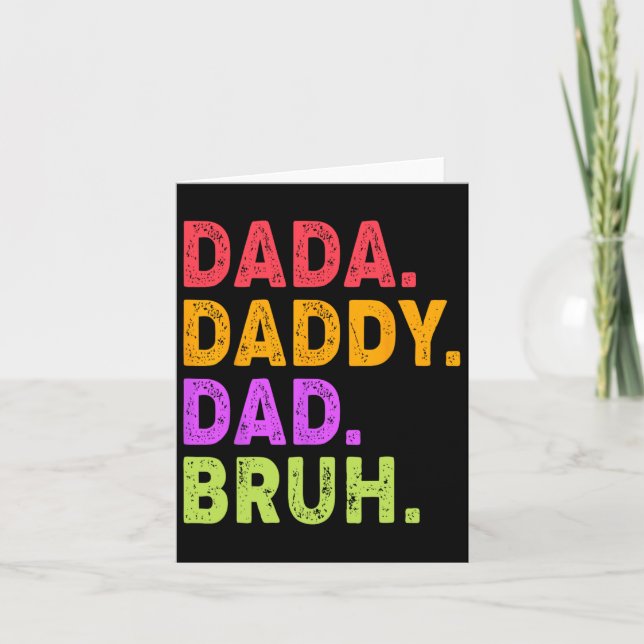 Daddy Vater Bruh Mens Funny Vathers Day Vinta Karte (Vorderseite)