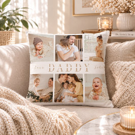 "Daddy" Väter Day Kids Collage Throw Kissen