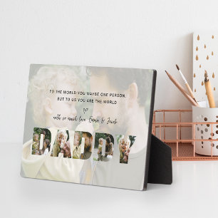Daddy Vater Foto Collage Kid's Name Vatertag Fotoplatte