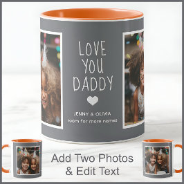 Daddy Vater Liebe Sie 2 Fotos Modernes Mittelgrau  Tasse