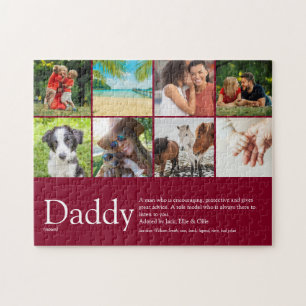 Daddy Vater Papa Definition 6 Foto Spaß Burgund Puzzle