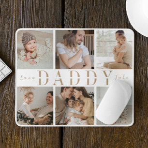 "Daddy" Vatertag Kinder Foto Collage Mouse Pad Mousepad