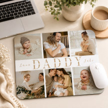 "Daddy" Vatertag Kinder Foto Collage Mouse Pad