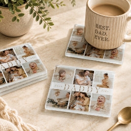 "Daddy" Vatertag Kinder Foto Collage Untersetzer