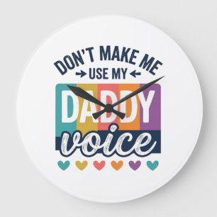 Daddy Voice Vintage Pride Shirt Design_1 Große Wanduhr