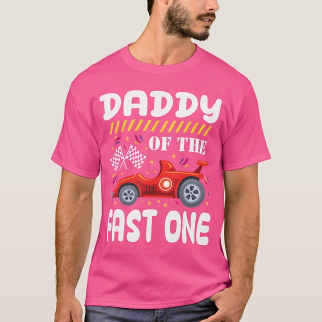 Daddy von der Fast One Birthday 1. Race Family Mat T-Shirt (Vorderseite)