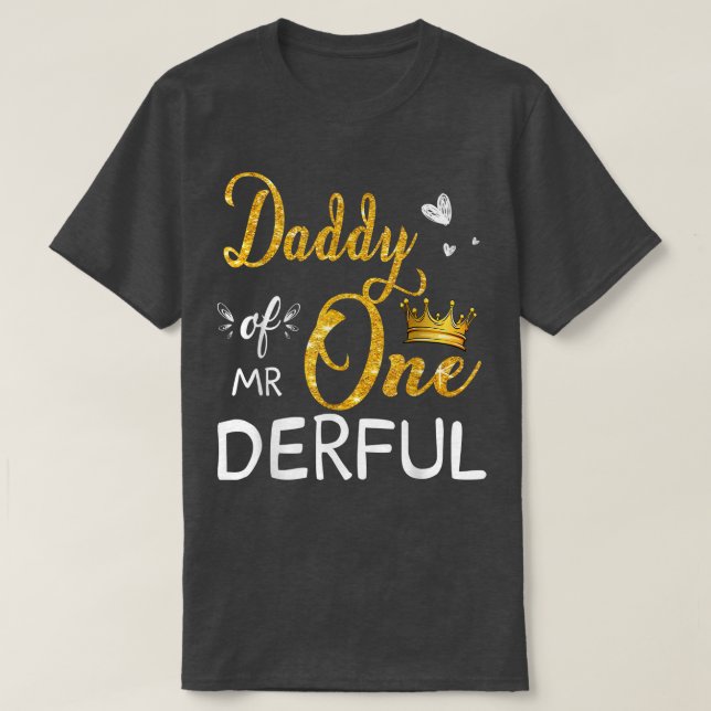 Daddy von Mr onderful 1st Birthday First OneDerful T-Shirt (Design vorne)