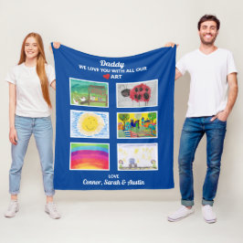 Daddy We Liebe Sie laden Kids Art Work Zeichnungen Fleecedecke