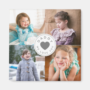 Daddy We Liebe Sie Niedlich Herzfoto Collage Magnet