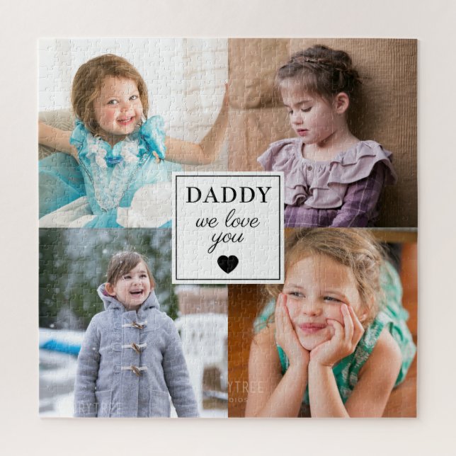 Daddy We Liebe You 4 Foto Collage Puzzle (Vertikal)