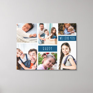 Daddy We Liebe You Foto Collage Leinwanddruck