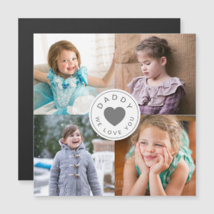 Daddy We Liebe You Heart 4 Foto Magnetkarte