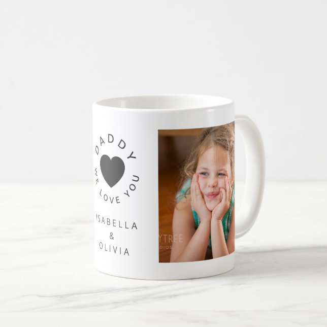 Daddy We Liebe You Niedlich Heart 2 Foto Kaffeetasse (VorderseiteRechts)