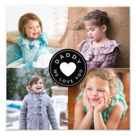 Daddy We Liebe You Niedlich Heart 4 FotoCollage Pr Fotodruck