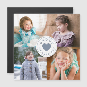 Daddy We Liebe You Niedlich Heart Foto Magnetkarte