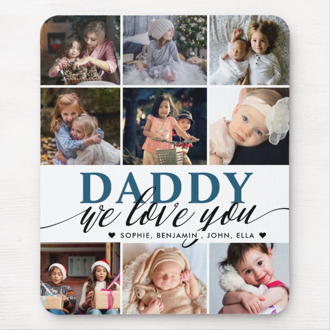 Daddy wir Liebe Sie Foto Collage Maus Pad Mousepad (Vorne)