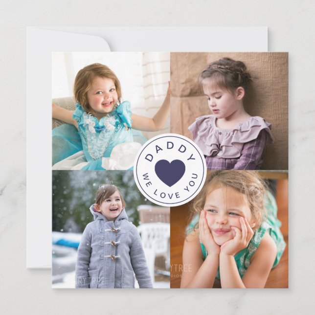 Daddy wir Liebe Sie FotoCollage (Vorderseite)