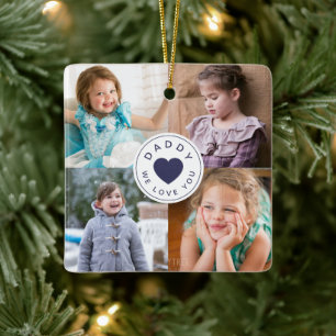 Daddy wir Liebe Sie FotoCollage Keramikornament