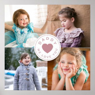 Daddy wir Liebe Sie FotoCollage Poster