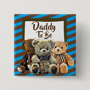 Daddy wird Teddy Bear Baby Shower Button