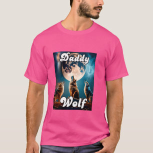 Daddy Wolf Matching Tribe Wolves Camping Pack Fath T-Shirt