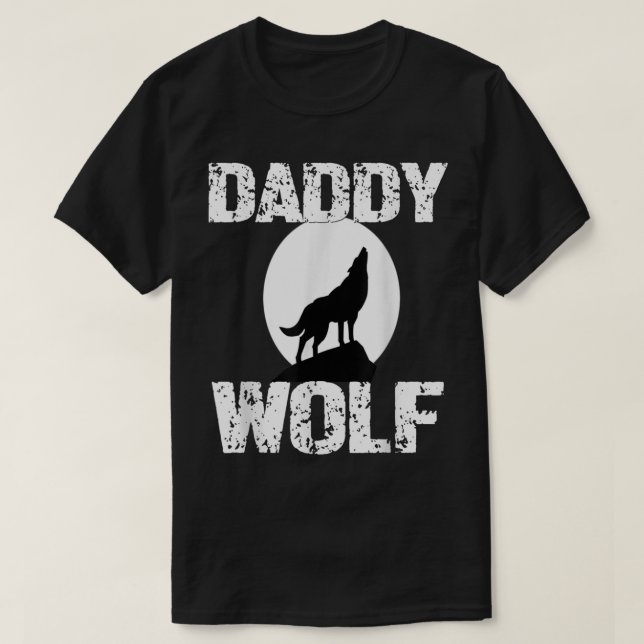 Daddy Wolf Shirt Matching Family Tribe Wolves Moon (Design vorne)