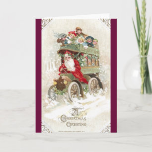 Daddy Xmas Motor Bus Feiertagskarte