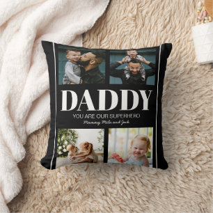 Daddy You are our Superhelder Foto Collage Modern Kissen
