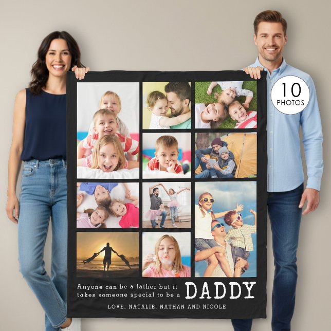 Daddy Zitat 10 FotoCollage Personalisiert Fleecedecke (Von Creator hochgeladen)