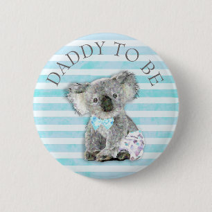 DADDY zum Baby Duschknopf Koala Bären Thema Button