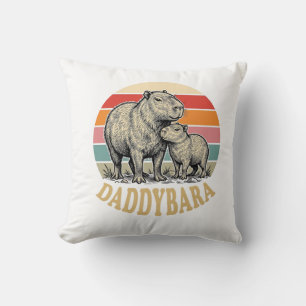 Daddybara Capybara Dad Vintage Sonnenuntergang Shi Kissen