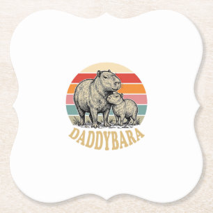 Daddybara Capybara Dad Vintage Sonnenuntergang Shi Untersetzer