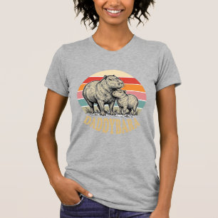 Daddybara Capybara Papa Vintage Sonnenuntergang Sh T-Shirt