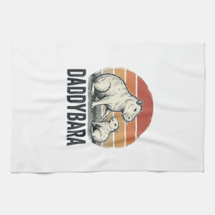 Daddybara Capybara Vintage Sonnenuntergang Shirt D Geschirrtuch