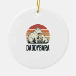 Daddybara Capybara Vintage Sonnenuntergang Shirt D Keramik Ornament