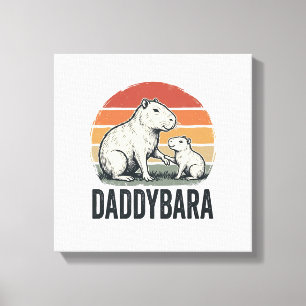 Daddybara Capybara Vintage Sonnenuntergang Shirt D Leinwanddruck