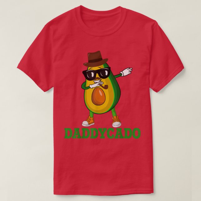 Daddycado Funny Dabbing Daddy Avocado Veganer Vate T-Shirt (Design vorne)