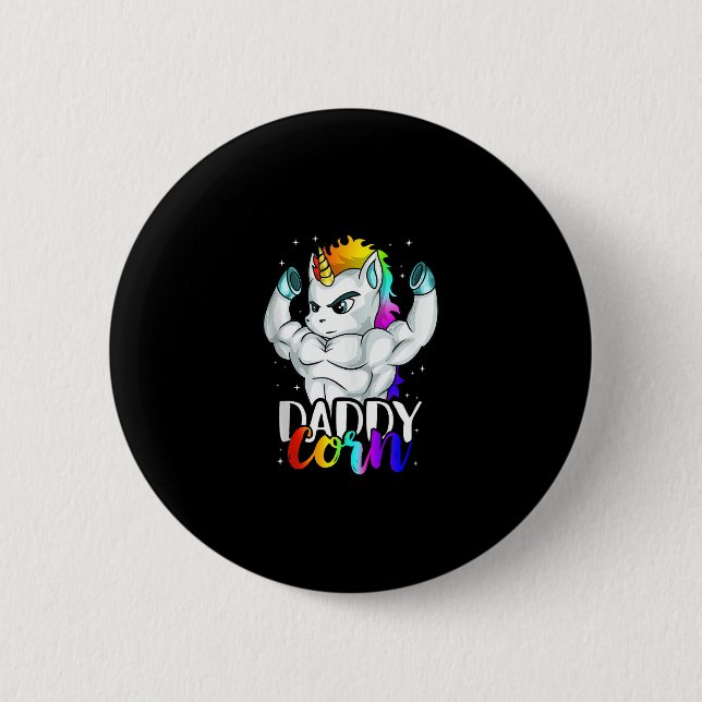Daddycorn Einhorn Vater Daddy Mann Einzigartige Fa Button (Vorderseite)