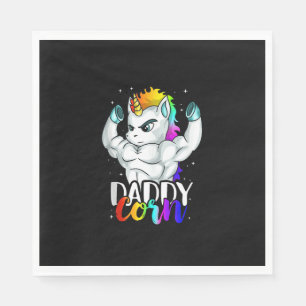 Daddycorn Unicorn Vater Daddy Man Unique Family Ch Serviette