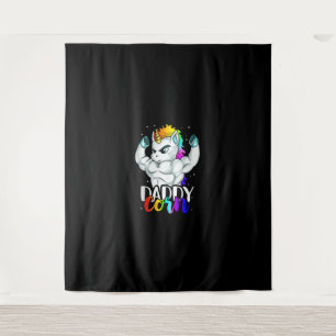 Daddycorn Unicorn Vater Daddy Man Unique Family Ch Wandteppich
