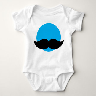DaddyNoob - Blue Baby Mustache Baby Strampler