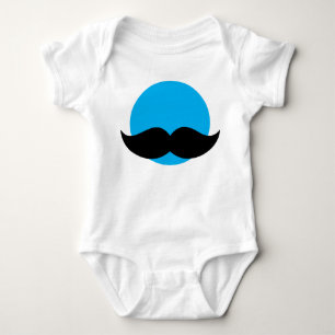 DaddyNoob - Blue Baby Mustache Strampler