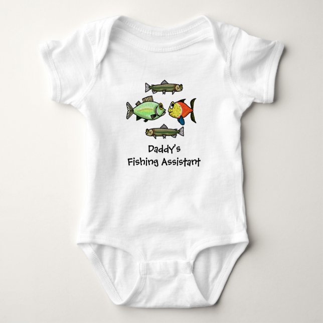 Daddys Baby Fishing Assistant Baby Shirt passt es  (Vorderseite)