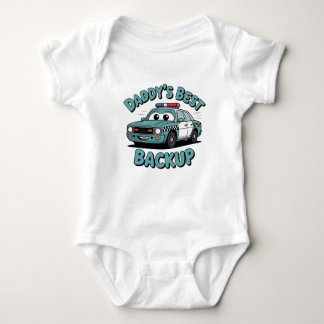 Daddy's Best Backup Baby (Police Car Design) Baby Strampler