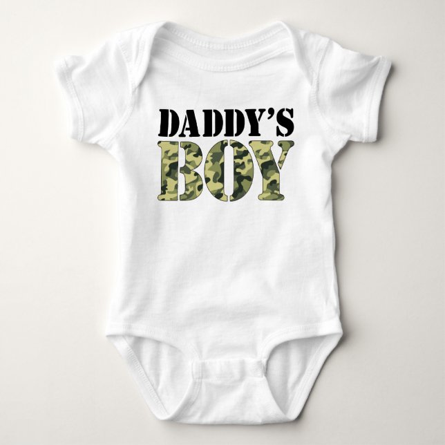 Daddy's Boy Camouflage Baby Strampler (Vorderseite)