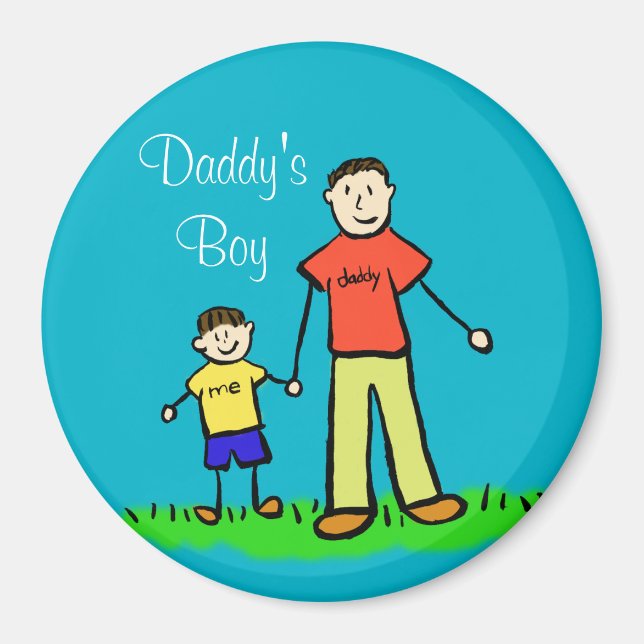 Daddy's Boy Custom Family Character Art Magnete (Vorne)